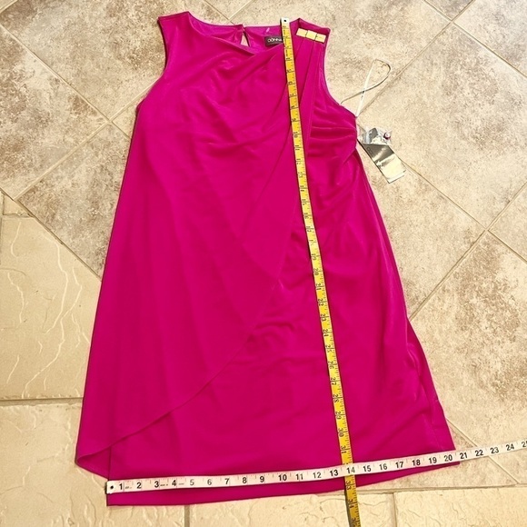 NWT Donna Ricco New York Fuchsia Pink Barbie Mini Sheath Dress Sz 2 Stretchy - Picture 5 of 9